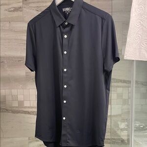 Barbell apparel motive short sleeve button down in navy